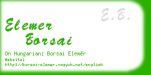 elemer borsai business card
