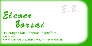 elemer borsai business card